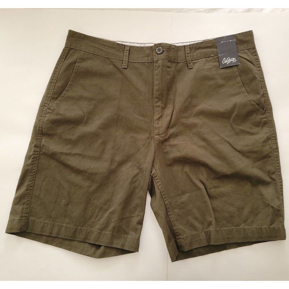 2XL/40W‎ Men's Shorts-City Streets-Rich Olive Green-100% Cotton-Flat Front-NWT
